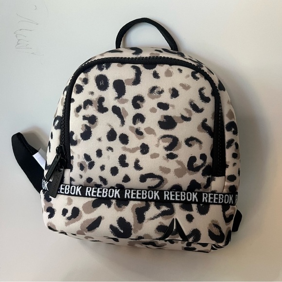 🐆 Reebok Leopard Print Mini Backpack | Neutral Activewear Street Style Bag - Picture 1 of 11